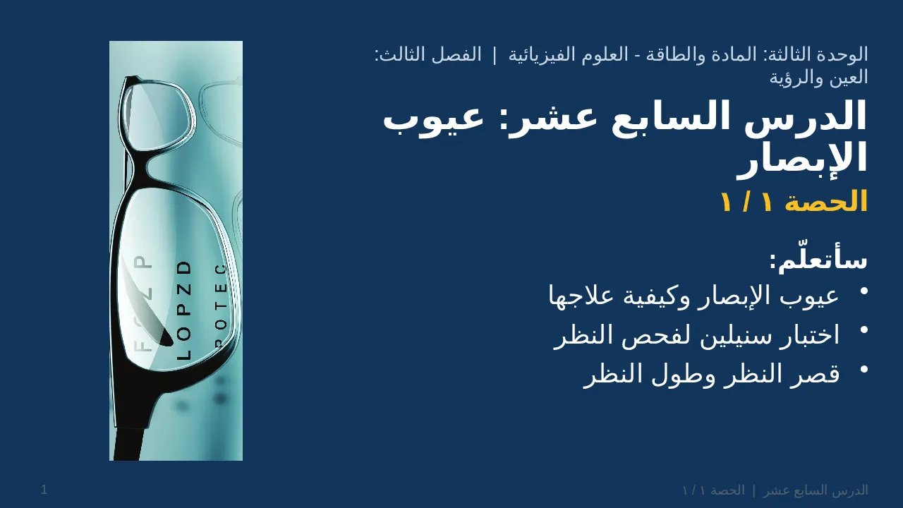 عيوب الإبصار — شريحة 1 من 52